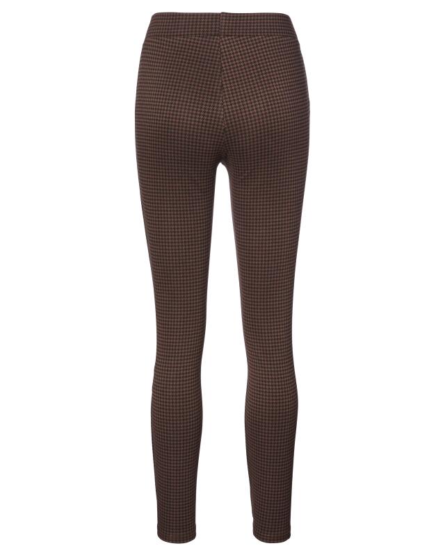 سروال سهل اللبس بنقشة بيد الديك للنساء، بني بمربعات (KiK Pull-on-Hose mit Hahnentrittmuster (braun kariert)) — KiK, منتج ألماني أصلي في المغرب