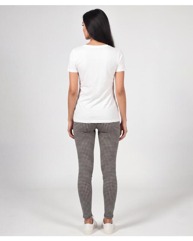 سروال سهل اللبس بنقشة بيد الديك للنساء، إكرو بمربعات (KiK Pull-on-Hose mit Hahnentrittmuster (natur kariert)) — KiK, منتج ألماني أصلي في المغرب