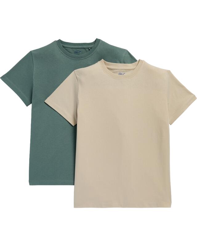 T-shirts col rond garçon, vert foncé (KiK T-Shirts Rundhals (dunkelgrün)) — KiK, produit allemand authentique au Maroc