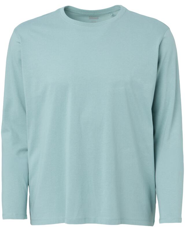 تيشيرت بأكمام طويلة سادة للرجال، أزرق بترولي (KiK Langarmshirt in Unifarbe (petrol)) — KiK, منتج ألماني أصلي في المغرب