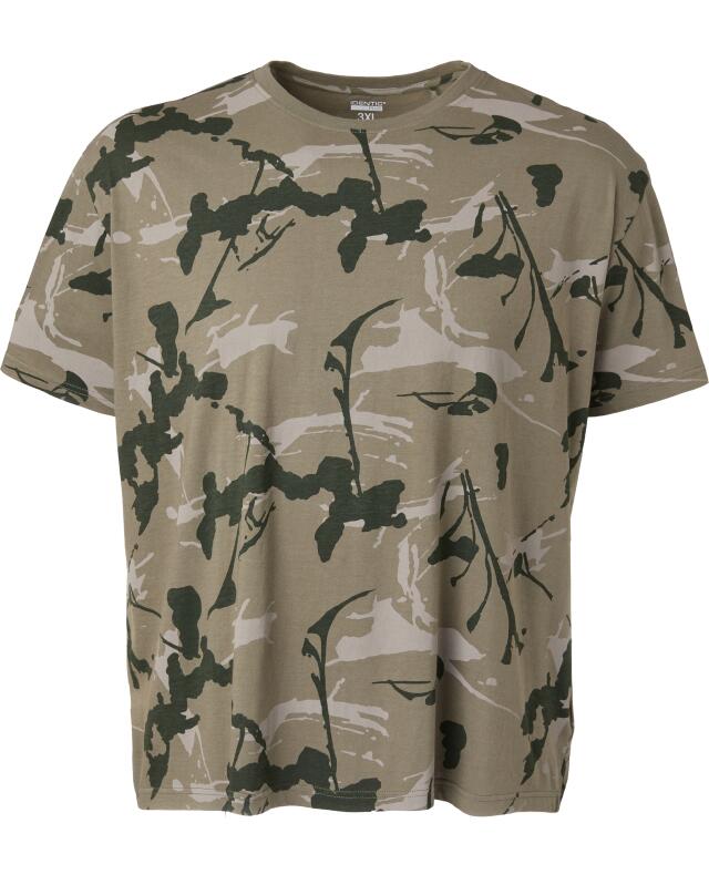 T-shirts à imprimé intégral homme, vert à motifs (KiK T-Shirts mit Allover-Print (grün gemustert)) — KiK, produit allemand authentique au Maroc