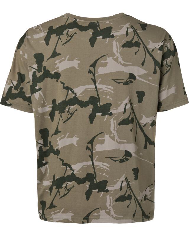 T-shirts à imprimé intégral homme, vert à motifs (KiK T-Shirts mit Allover-Print (grün gemustert)) — KiK, produit allemand authentique au Maroc