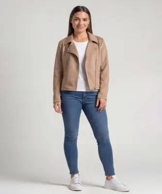 Jacke in Wildlederoptik