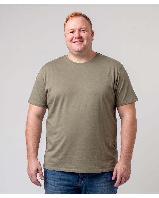 تيشيرت سادة للرجال، كاكي (KiK Schlichtes T-Shirt (Khaki)) — KiK, منتج ألماني أصلي في المغرب