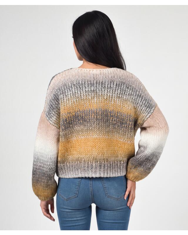 كنزة تريكو بنسبة صوف للنساء، أصفر/بيج (KiK Strickpullover mit Wollanteil (gelb/beige)) — KiK, منتج ألماني أصلي في المغرب