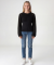 Kurzer Strickpullover schwarz
