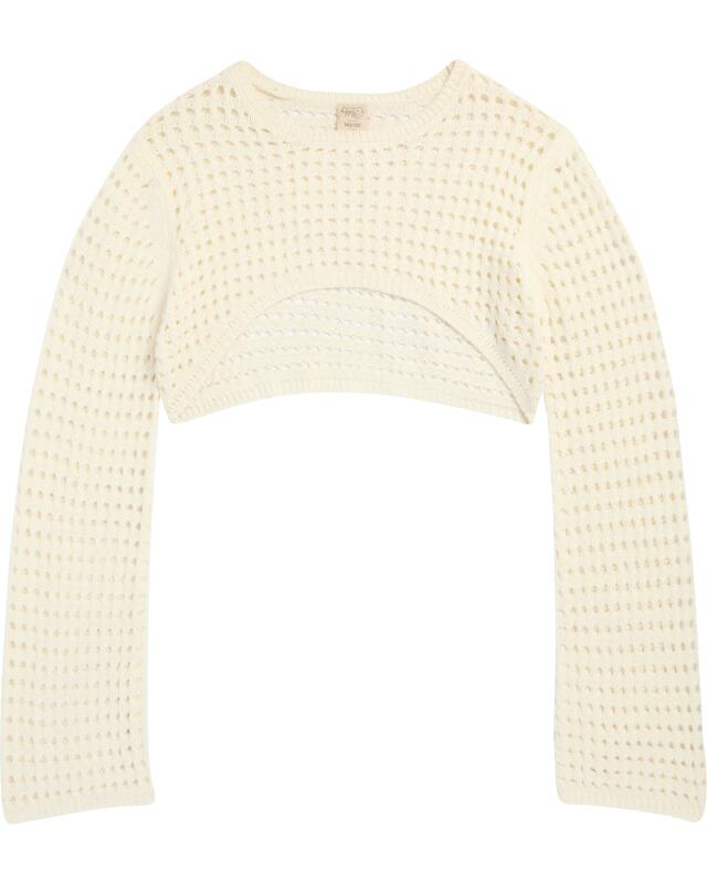 كنزة تريكو قصيرة للبنات، أبيض كسري (KiK Kurzer Strickpullover (offwhite)) — KiK, منتج ألماني أصلي في المغرب