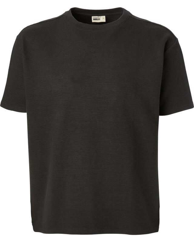 T-shirt texturé homme, noir (KiK Strukturiertes T-Shirt (schwarz)) — KiK, produit allemand authentique au Maroc