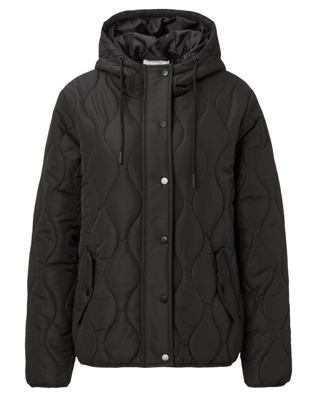 Puffer jacket with adjustable hood for women, black (KiK Steppjacke mit verstellbarer Kapuze (schwarz)) — KiK, authentic German product in Morocco