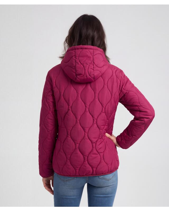 Puffer jacket with adjustable hood for women, berry (KiK Steppjacke mit verstellbarer Kapuze (beere)) — KiK, authentic German product in Morocco
