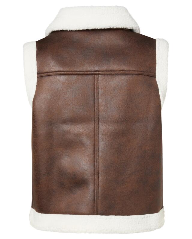 Gilet sans manches en similicuir femme, marron (KiK Weste aus Kunstleder (braun)) — KiK, produit allemand authentique au Maroc