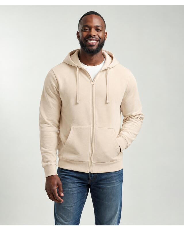 Veste sweat zippée à motif dans le dos homme, crème (KiK Sweatjacke mit Rückenmotiv (creme)) — KiK, produit allemand authentique au Maroc