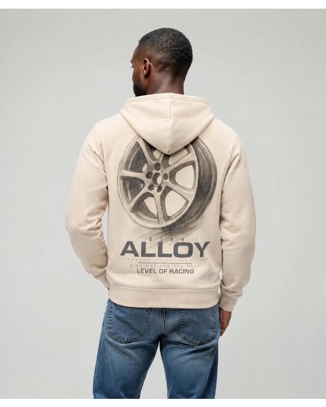 Veste sweat zippée à motif dans le dos homme, crème (KiK Sweatjacke mit Rückenmotiv (creme)) — KiK, produit allemand authentique au Maroc