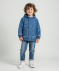 Regenjas met afbeeldingen van bouwvoertuigen blauw