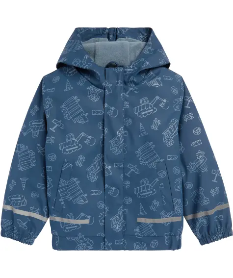 Regenjacke mit Baustellenfahrzeugenmotiven