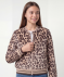 Velurová bunda leopardí potisk