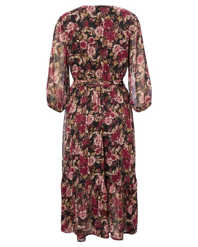 Robe à fleurs femme, à fleurs (KiK Dunkles Blumenkleid (Blumendruck)) — KiK, produit allemand authentique au Maroc