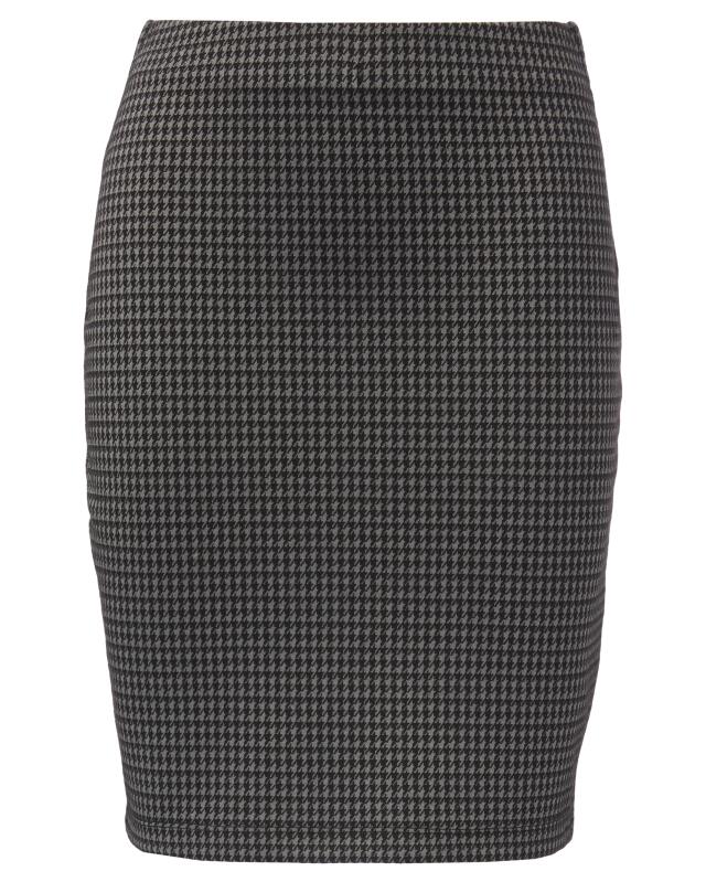 Houndstooth tube skirt for women, light grey checked (KiK Tuberock mit Hahnentrittmuster (hellgrau kariert)) — KiK, authentic German product in Morocco