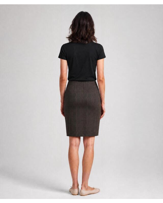 Checked tube skirt for women, black checked (KiK Tuberock mit Karomuster (schwarz kariert)) — KiK, authentic German product in Morocco