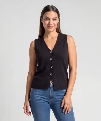 Vest gebreid mouwloos