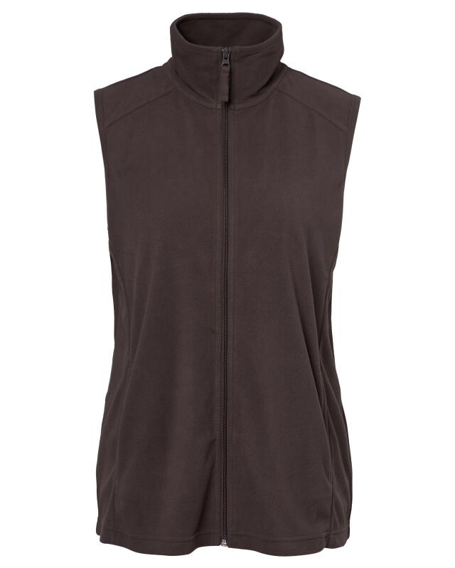 Plain fleece gilet for women, brown (KiK Fleeceweste unifarben (braun)) — KiK, authentic German product in Morocco