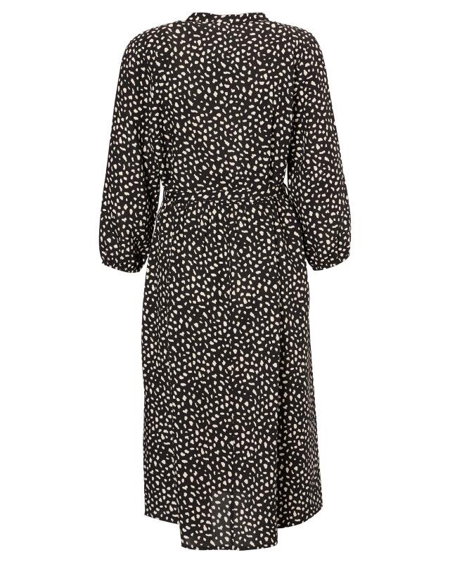 Printed midi dress for women, black printed (KiK Schwarz bedrucktes Midikleid (schwarz bedruckt)) — KiK, authentic German product in Morocco