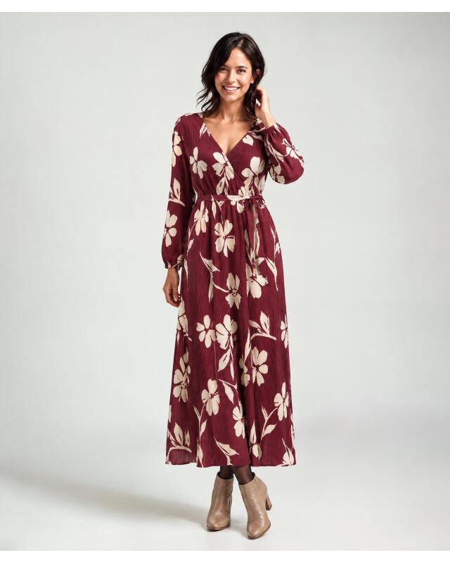 Pleated dress for women, berry printed (KiK Plisseekleid in Beere (Beere bedruckt)) — KiK, authentic German product in Morocco