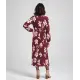 Vestido plisado en color baya