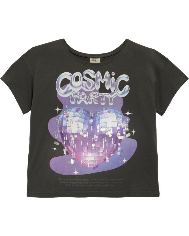 T-shirt disco fille, anthracite (KiK T-Shirt Disco (anthrazit)) — KiK, produit allemand authentique au Maroc