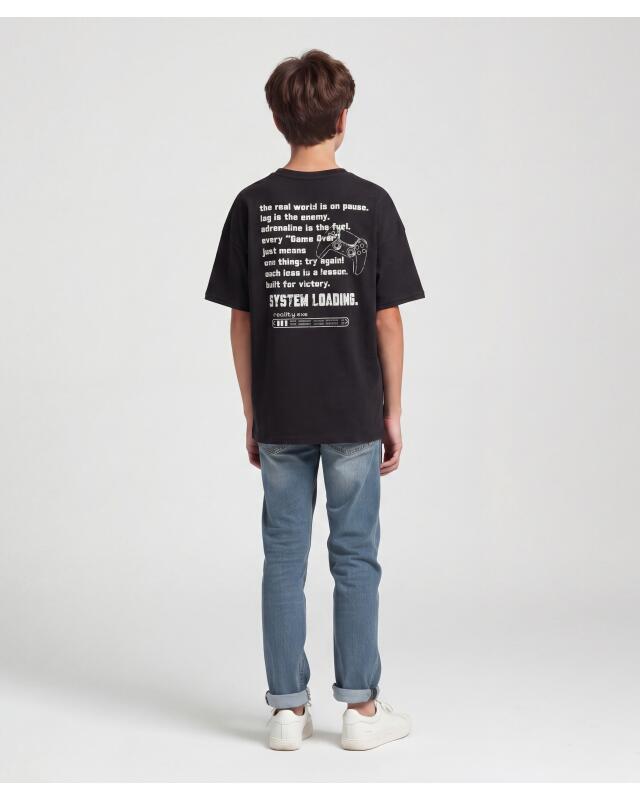 T-shirt gaming garçon, noir (KiK T-Shirt Gaming (schwarz)) — KiK, produit allemand authentique au Maroc