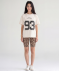 T-shirt en fietsbroek luipaardprint offwhite