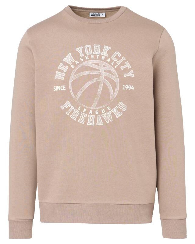 Sweat à motif basketball homme, taupe (KiK Sweatshirt Basketball (taupe)) — KiK, produit allemand authentique au Maroc
