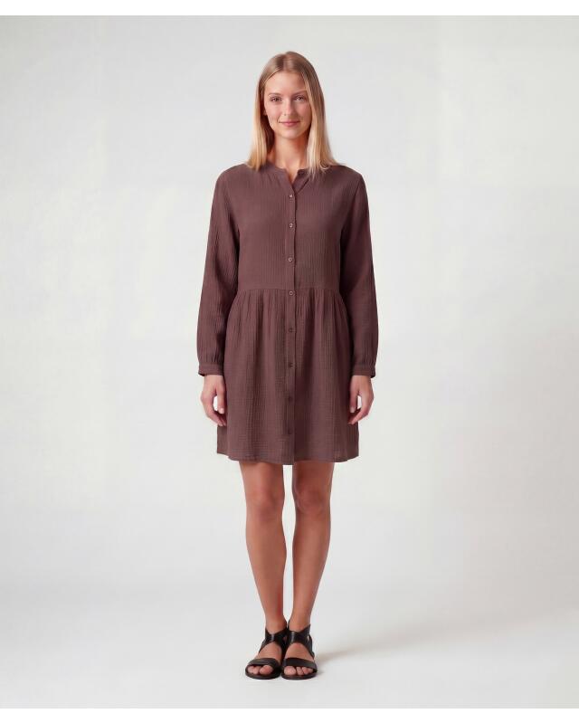 Cotton muslin dress for women, brown (KiK Musselinkleid (braun)) — KiK, authentic German product in Morocco