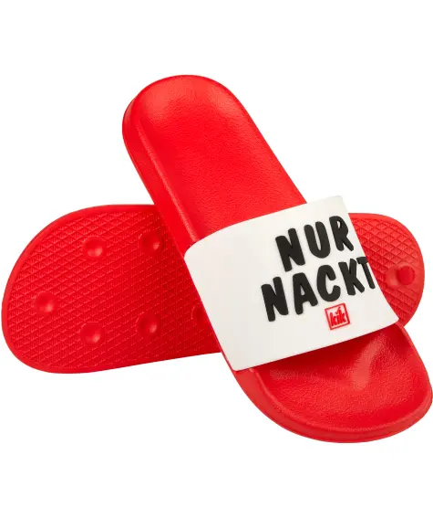 Party Badeslipper „Nur nackt ist billiger“