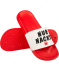 Party Badeslipper „Nur nackt ist billiger“ rot/weiß
