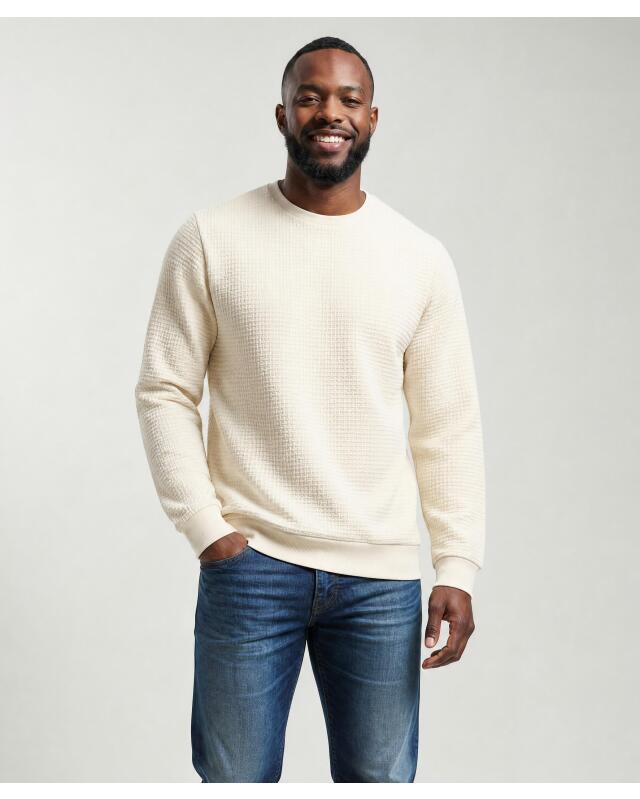 سويت شيرت بنسيج محبب للرجال، كريمي (KiK Strukturiertes Sweatshirt (creme)) — KiK, منتج ألماني أصلي في المغرب
