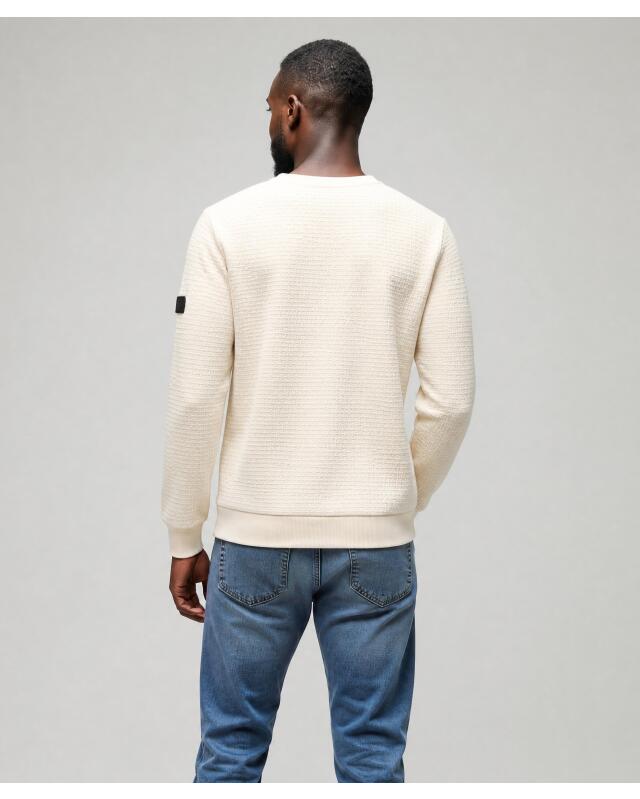سويت شيرت بنسيج محبب للرجال، كريمي (KiK Strukturiertes Sweatshirt (creme)) — KiK, منتج ألماني أصلي في المغرب