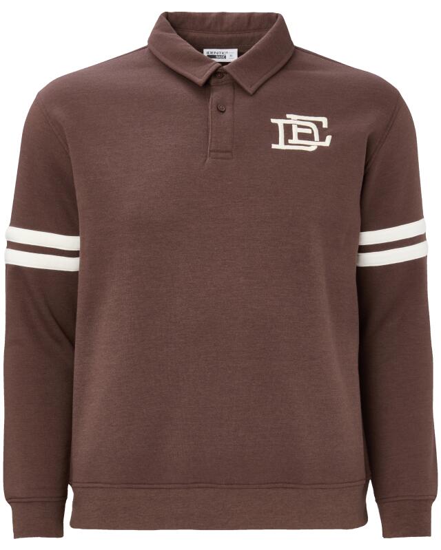 تيشيرت بولو سويت بأكمام طويلة للرجال، بني غامق (KiK Sweat-Poloshirt mit langen Ärmeln (dunkelbraun)) — KiK, منتج ألماني أصلي في المغرب