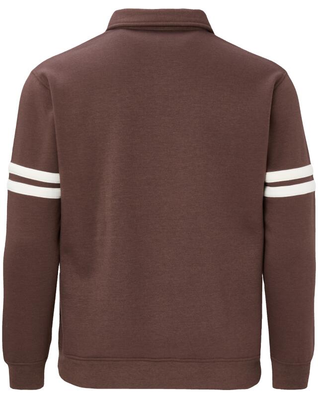 تيشيرت بولو سويت بأكمام طويلة للرجال، بني غامق (KiK Sweat-Poloshirt mit langen Ärmeln (dunkelbraun)) — KiK, منتج ألماني أصلي في المغرب