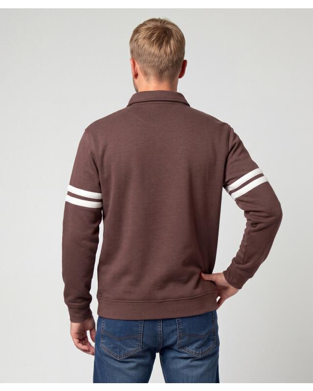 تيشيرت بولو سويت بأكمام طويلة للرجال، بني غامق (KiK Sweat-Poloshirt mit langen Ärmeln (dunkelbraun)) — KiK, منتج ألماني أصلي في المغرب