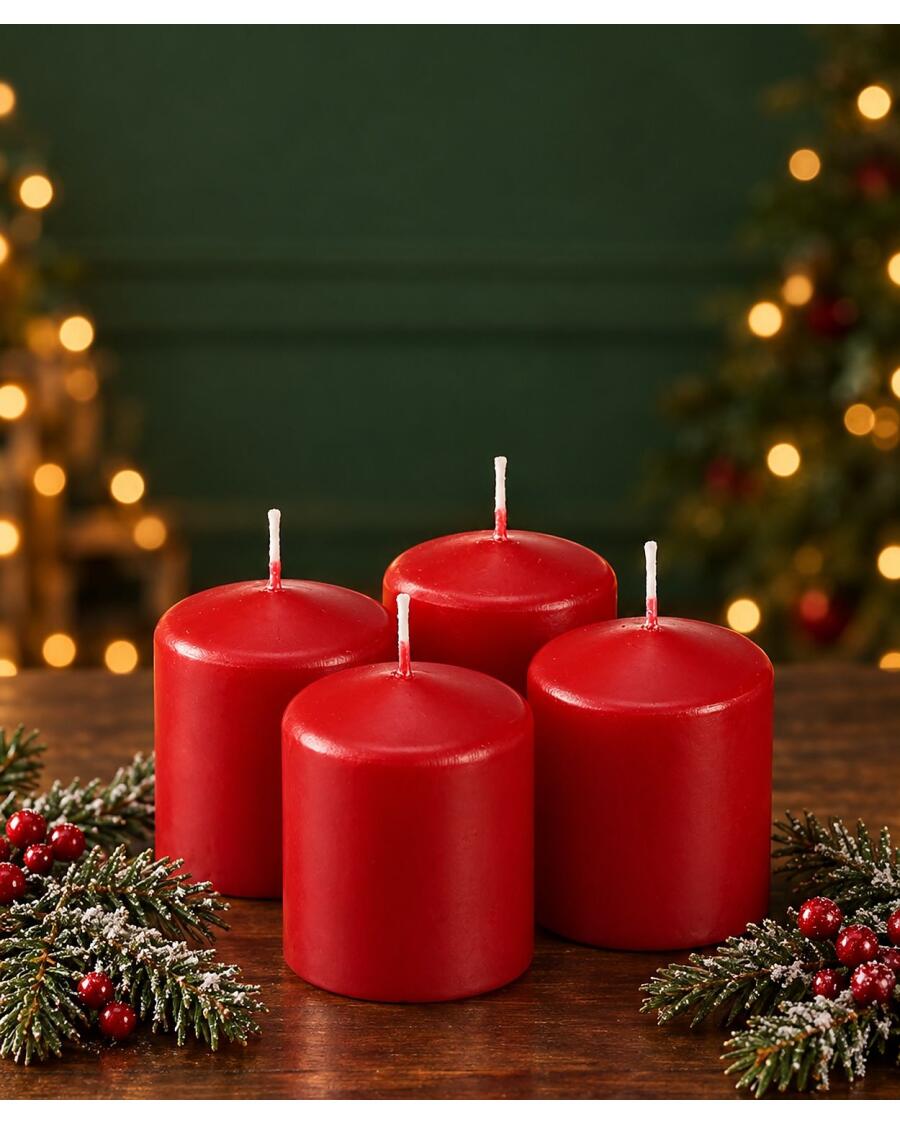 Stumpenkerzen Weihnachten, rot