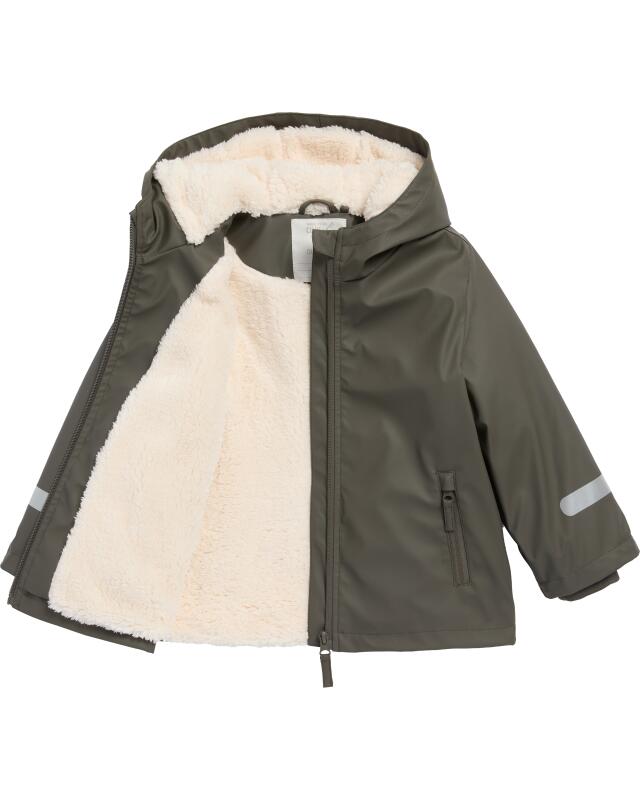 جاكيت مطر ببطانة فليس التيدي للأولاد، أخضر غامق (KiK Regenjacke mit Teddyfleece (dunkelgrün)) — KiK, منتج ألماني أصلي في المغرب