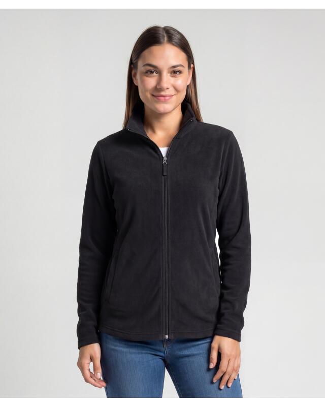 Veste polaire à col montant femme, noir (KiK Fleecejacke mit Stehkragen (schwarz)) — KiK, produit allemand authentique au Maroc