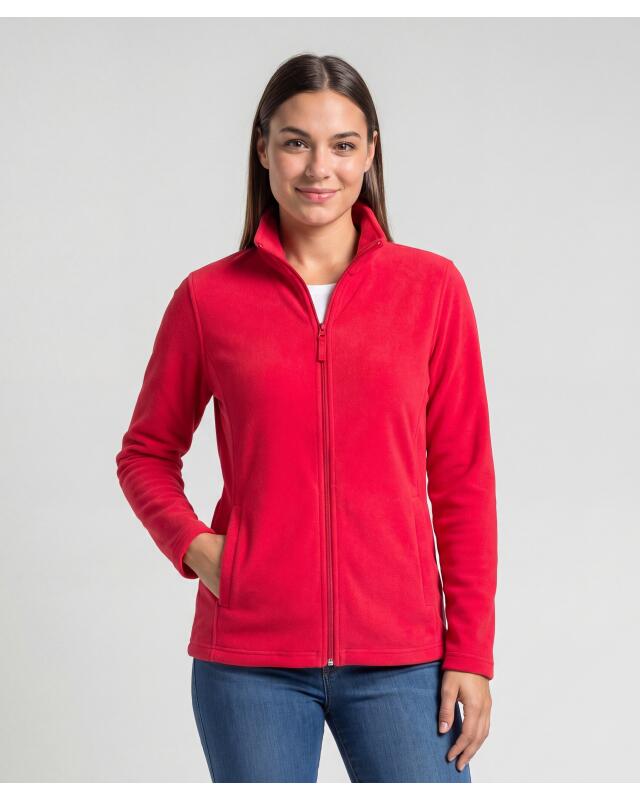 Veste polaire à col montant femme, rouge (KiK Fleecejacke mit Stehkragen (rot)) — KiK, produit allemand authentique au Maroc