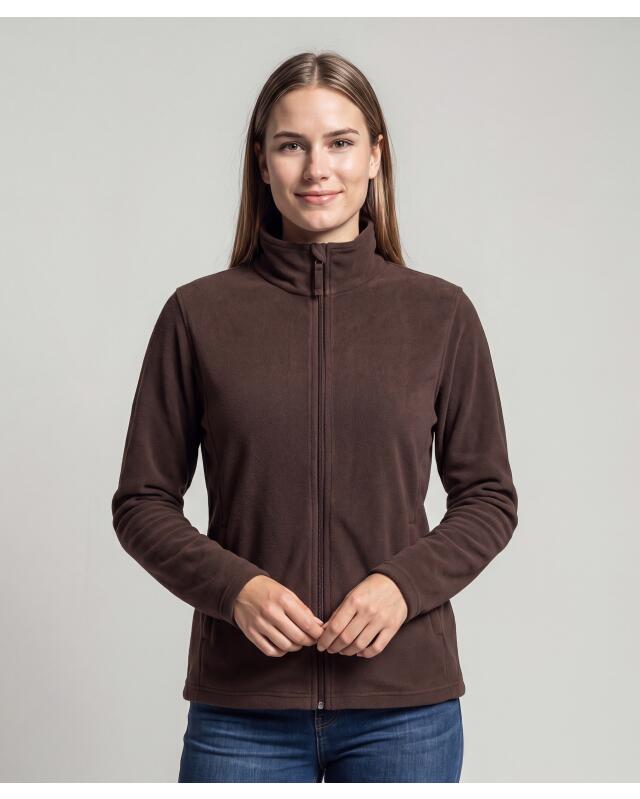 Fleece jacket with stand collar for women, brown (KiK Fleecejacke mit Stehkragen (braun)) — KiK, authentic German product in Morocco