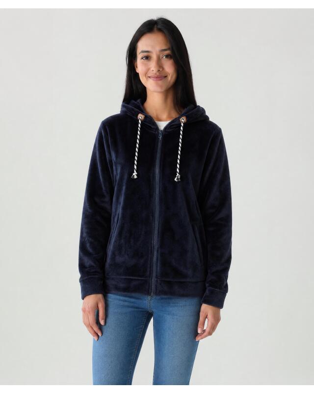 Veste polaire douillette femme, bleu marine (KiK Kuschelige Fleecejacke (dunkelblau)) — KiK, produit allemand authentique au Maroc