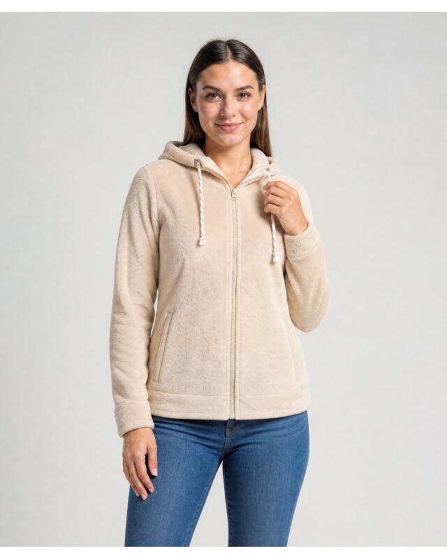 جاكيت فليس ناعم ودافئ للنساء، إكرو (KiK Kuschelige Fleecejacke (naturfarben)) — KiK, منتج ألماني أصلي في المغرب