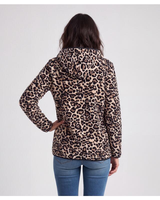 Fleece jacket with all-over leopard print for women, leopard print (KiK Fleecejacke mit Leo-Allover-Muster (Leopardendruck)) — KiK, authentic German product in Morocco