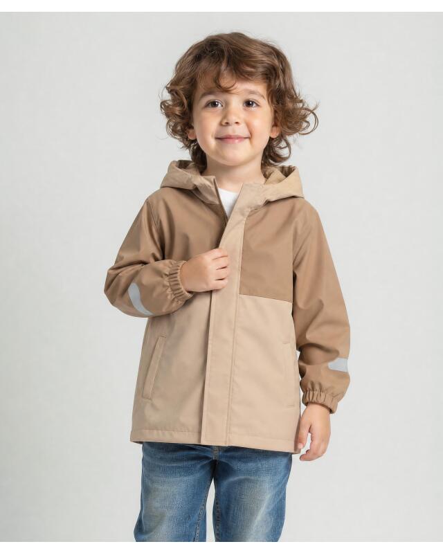 Colour-block rain jacket for boys, brown (KiK Regenjacke Colour-Blocking (braun)) — KiK, authentic German product in Morocco