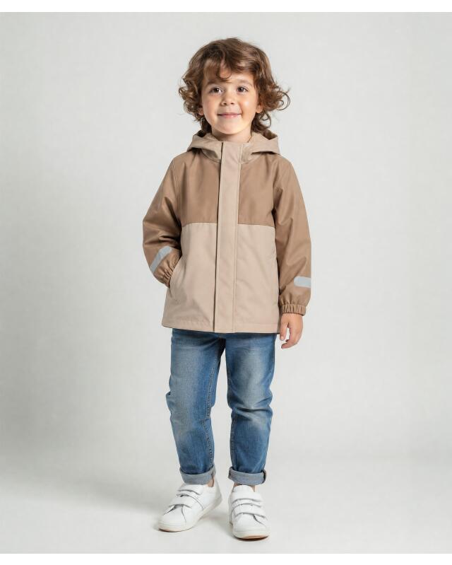 Veste de pluie color block garçon, marron (KiK Regenjacke Colour-Blocking (braun)) — KiK, produit allemand authentique au Maroc